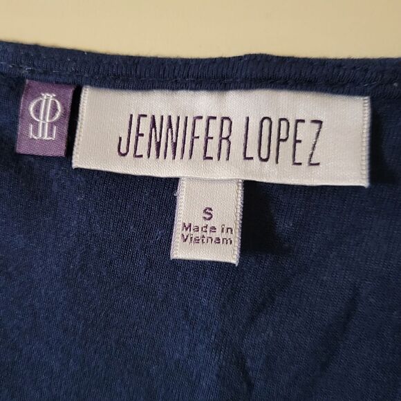 Jennifer Lopez Blue Surplice Crossover Front V-neckline Blouse - Picture 2 of 13